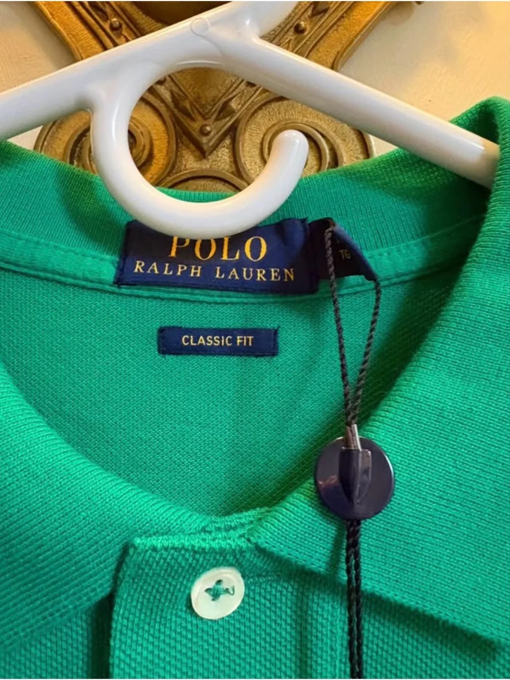 Ralph Lauren Men’s Kelly Green Polo Shirt with Navy Logo
